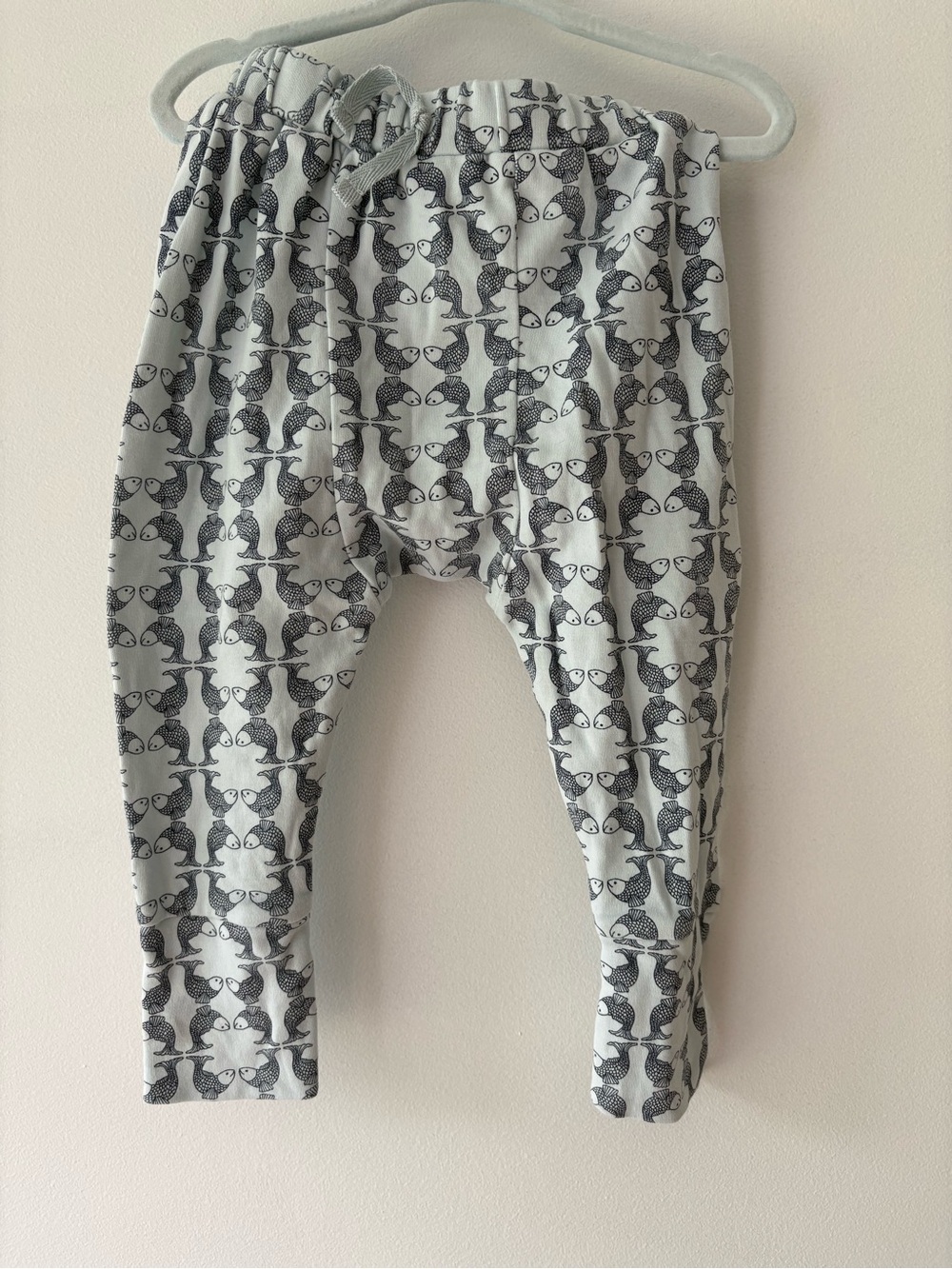 Kate Quinn Baby Jogger Pants with Playful Koi Fish - Light Blue and Navy